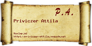 Priviczer Attila névjegykártya